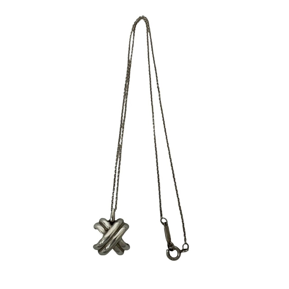 TIFFANY&Co. Tiffany Vintage Signature Cross Necklace, Sterling Silver 925 Pen...